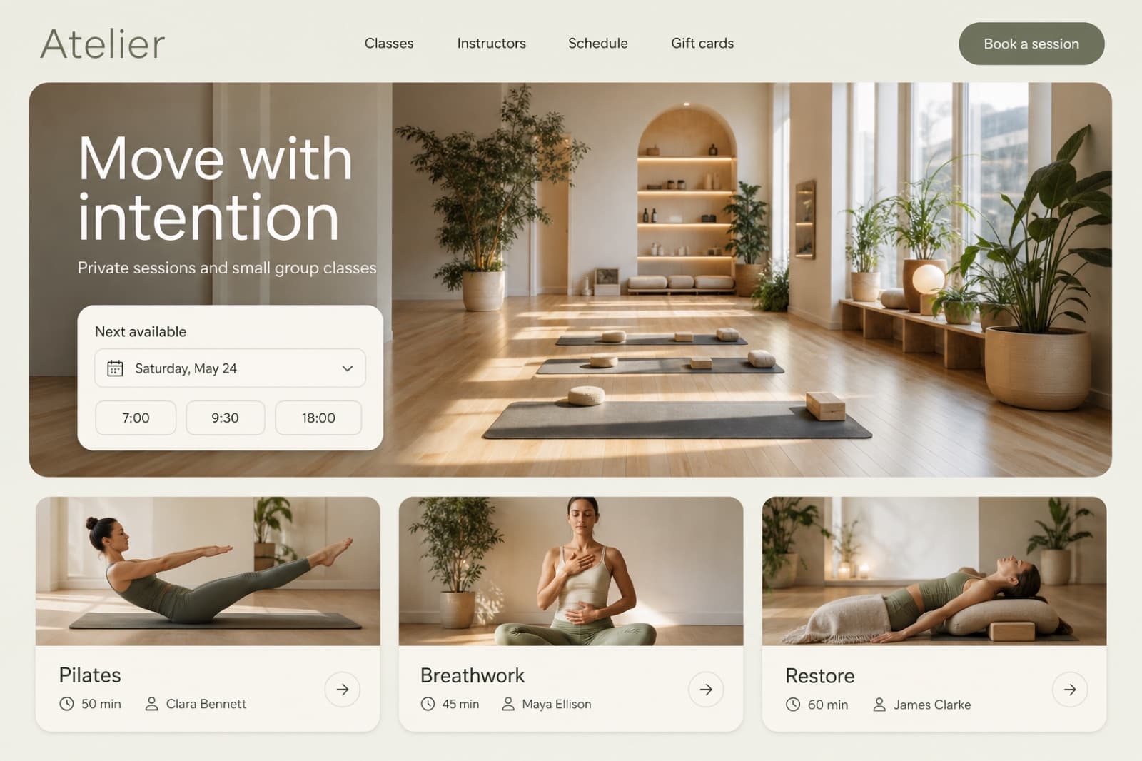 Wellness Studio website template